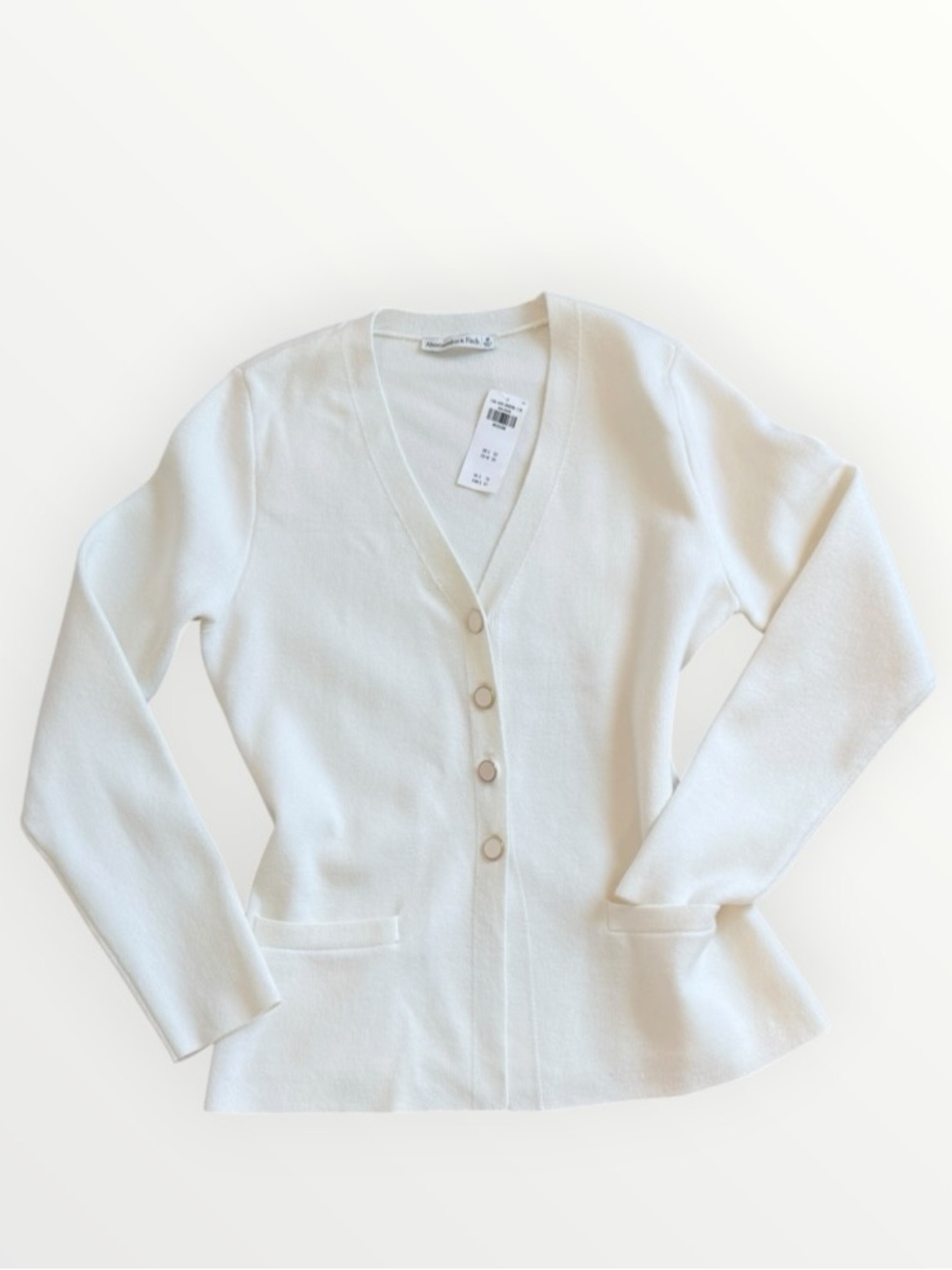Abercrombie & Fitch Cream Button Front Cardigan NWT Size M